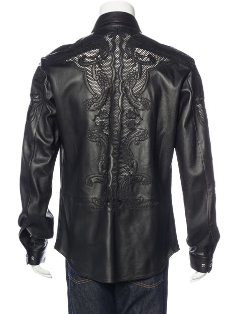 versace leather shirt